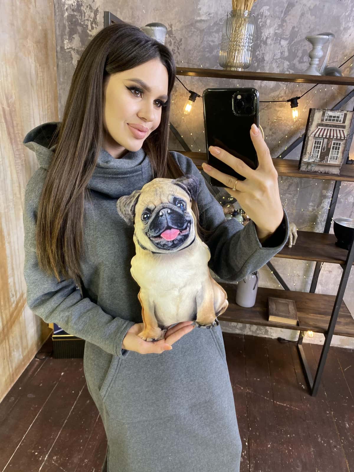 Realistic Pug pillow toy - фото 6
