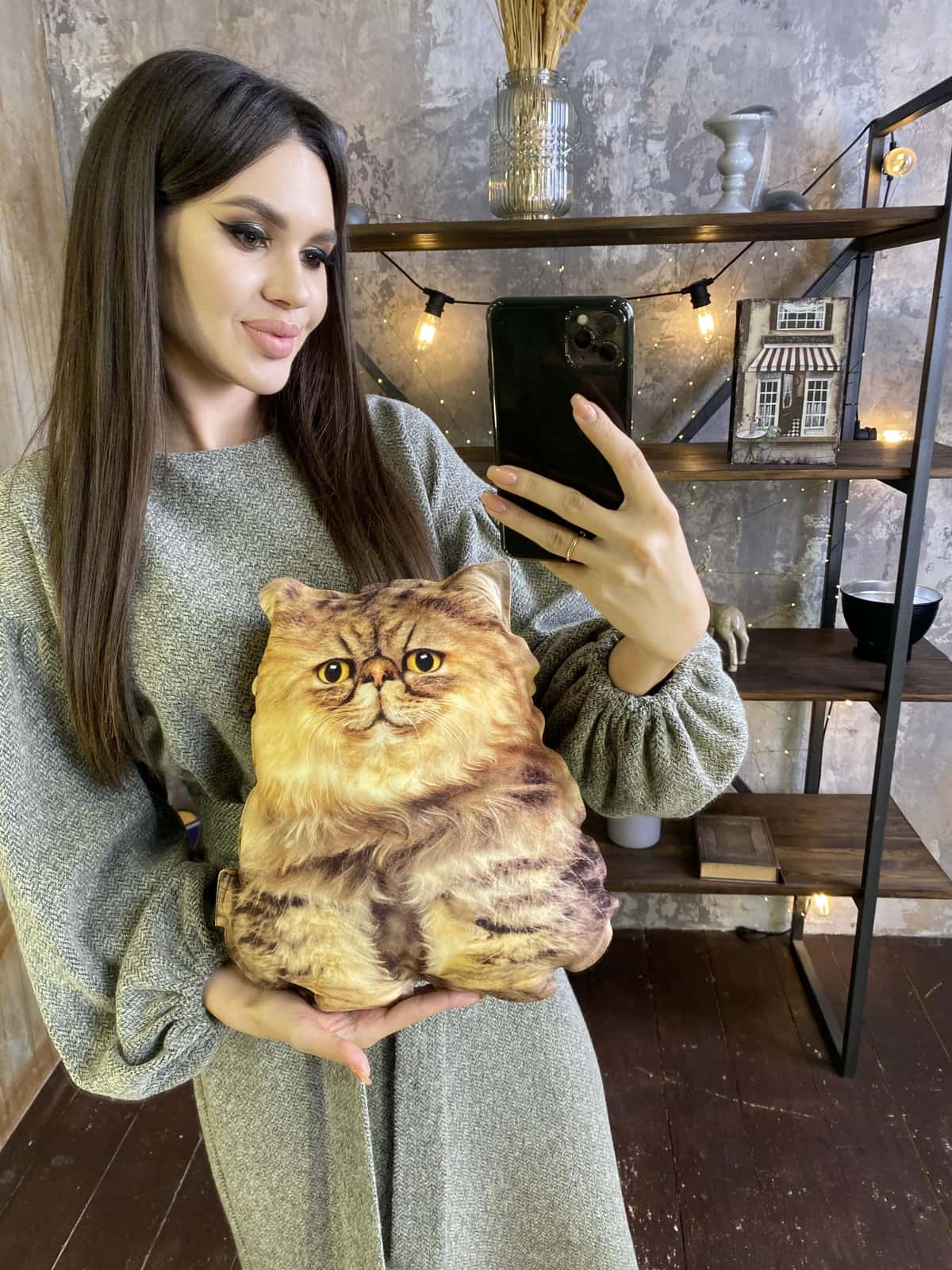 Realistic pillow toy Persian kitten smiling - фото 4