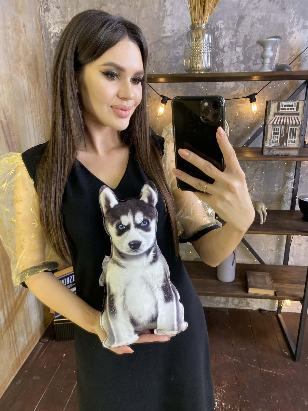 Realistic Siberian Husky pillow toy - фото 6