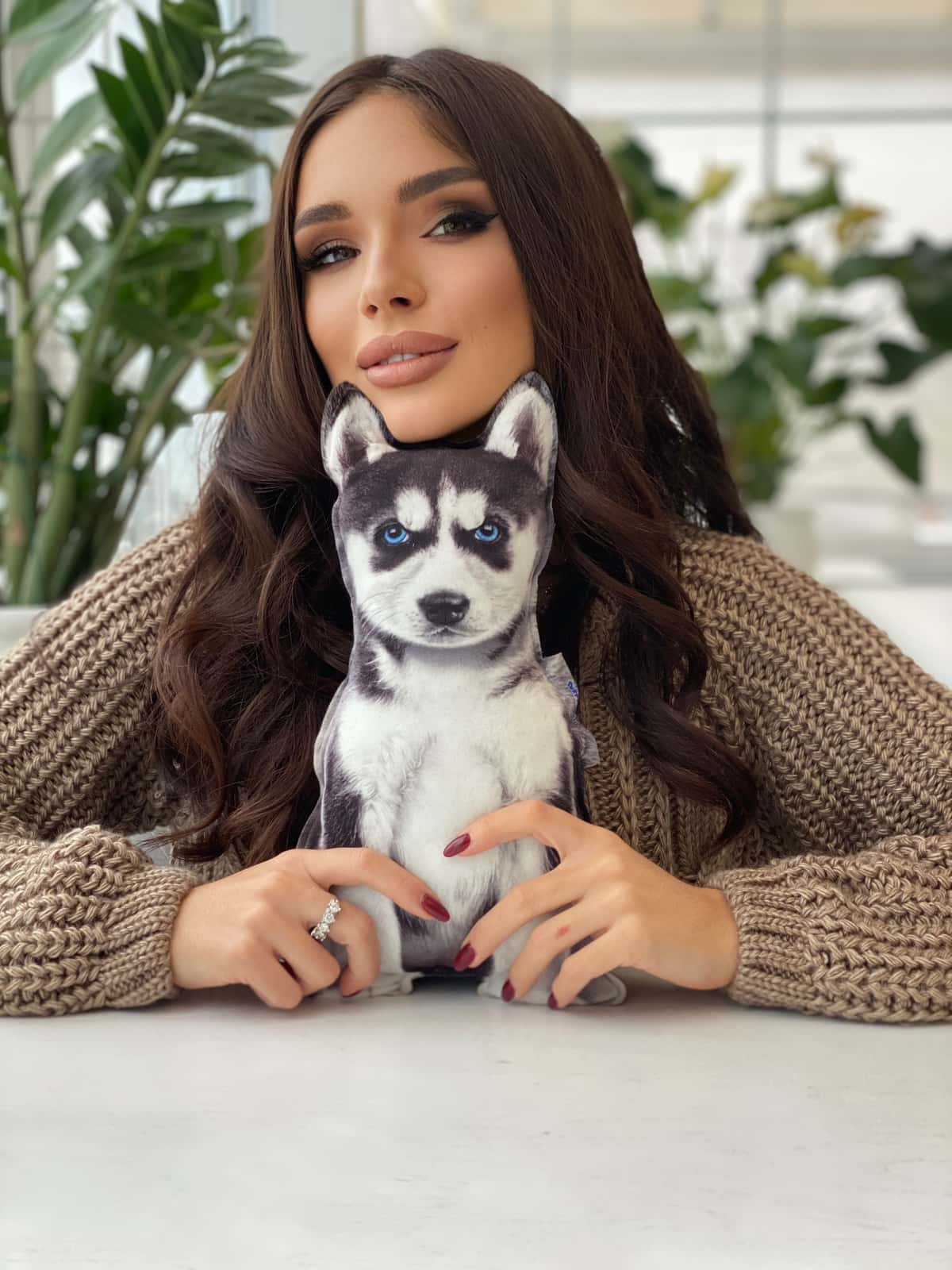 Realistic Siberian Husky pillow toy - фото 7