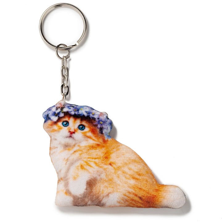 Keychain Ginger kitten with a wreath - фото 2