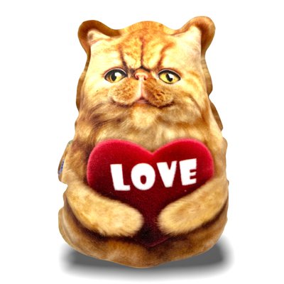 Realistic Toy Persian Ginger Kitten with Love (S)