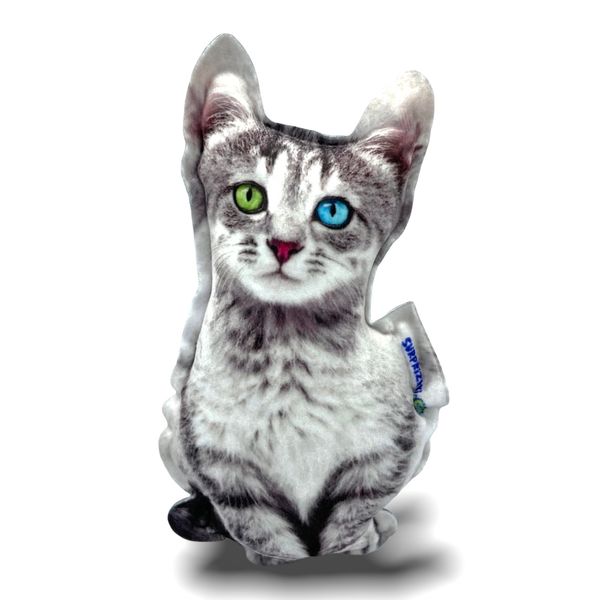 Realistic gray kitten toy (S)