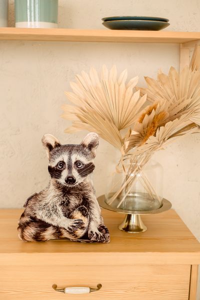 Realistic Raccoon pillow toy