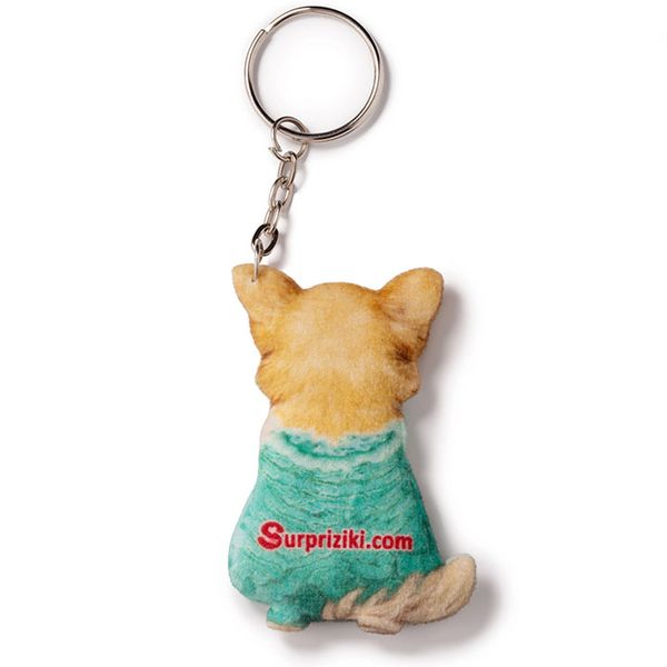 Keychain Chihuahua in a dress