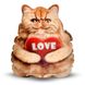 Реалистичная игрушка-подушка Персидский рыжий котенок с Love PT3D-28 фото 1