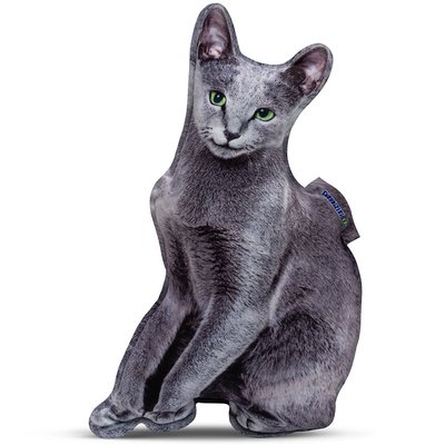 Realistic Russian Blue cat pillow toy