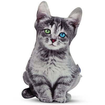 Реалистичная игрушка-подушка Серый котенок PT3D-11 фото